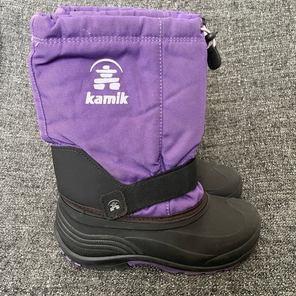 Kamik Rocket Snow Boot Purple Black Waterproof Winter Zylex Liner Girl’s Size 4 - Picture 1 of 9